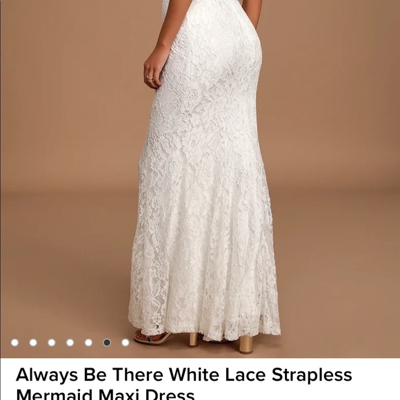 Lulus Always Be There White Lace Strapless Dress. Small - Picture 4 of 9